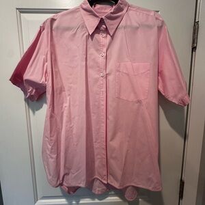Classic Pink Short-Sleeve Button-Down Shirt